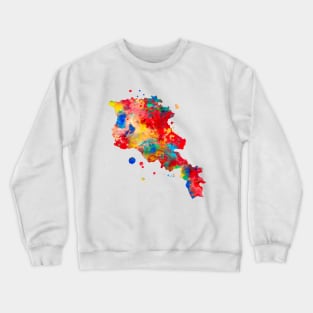 Armenia Watercolor Map Painting Crewneck Sweatshirt